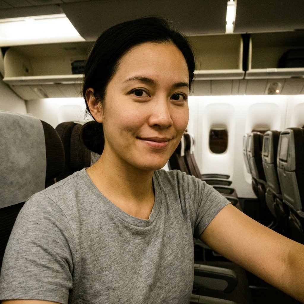 Casual selfie before AI aviation headshot generation (example 5)