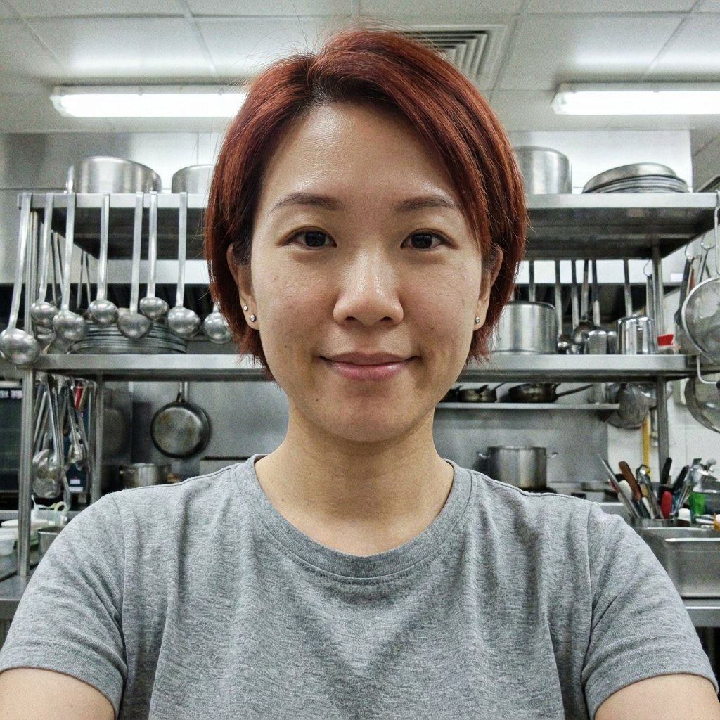 Selfie casual prima del ritratto da chef con l’IA (esempio 8)