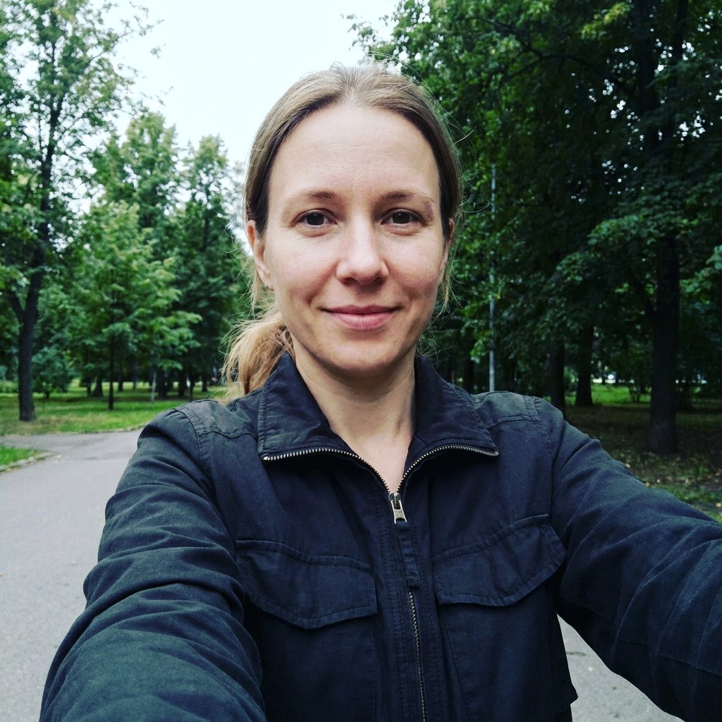 Afslappet selfie før AI-portrætgenerering (eksempel 7)