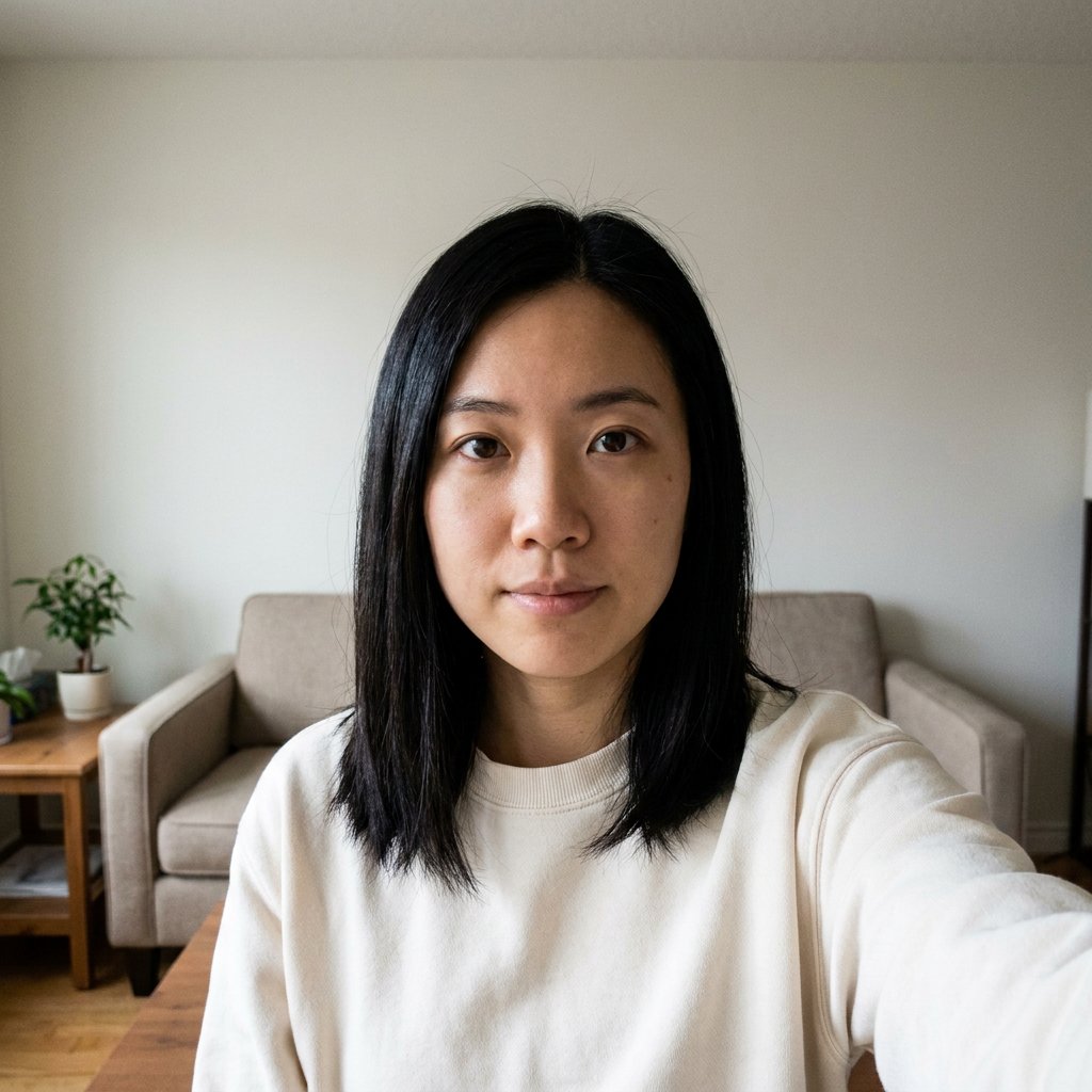 เซลฟี่ธรรมดาก่อนสร้างรูปถ่ายสายการเงินด้วย AI (ตัวอย่างที่ 15)