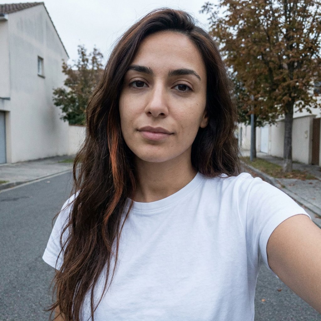 Selfie casual prima del ritratto da portfolio con l’IA (esempio 29)