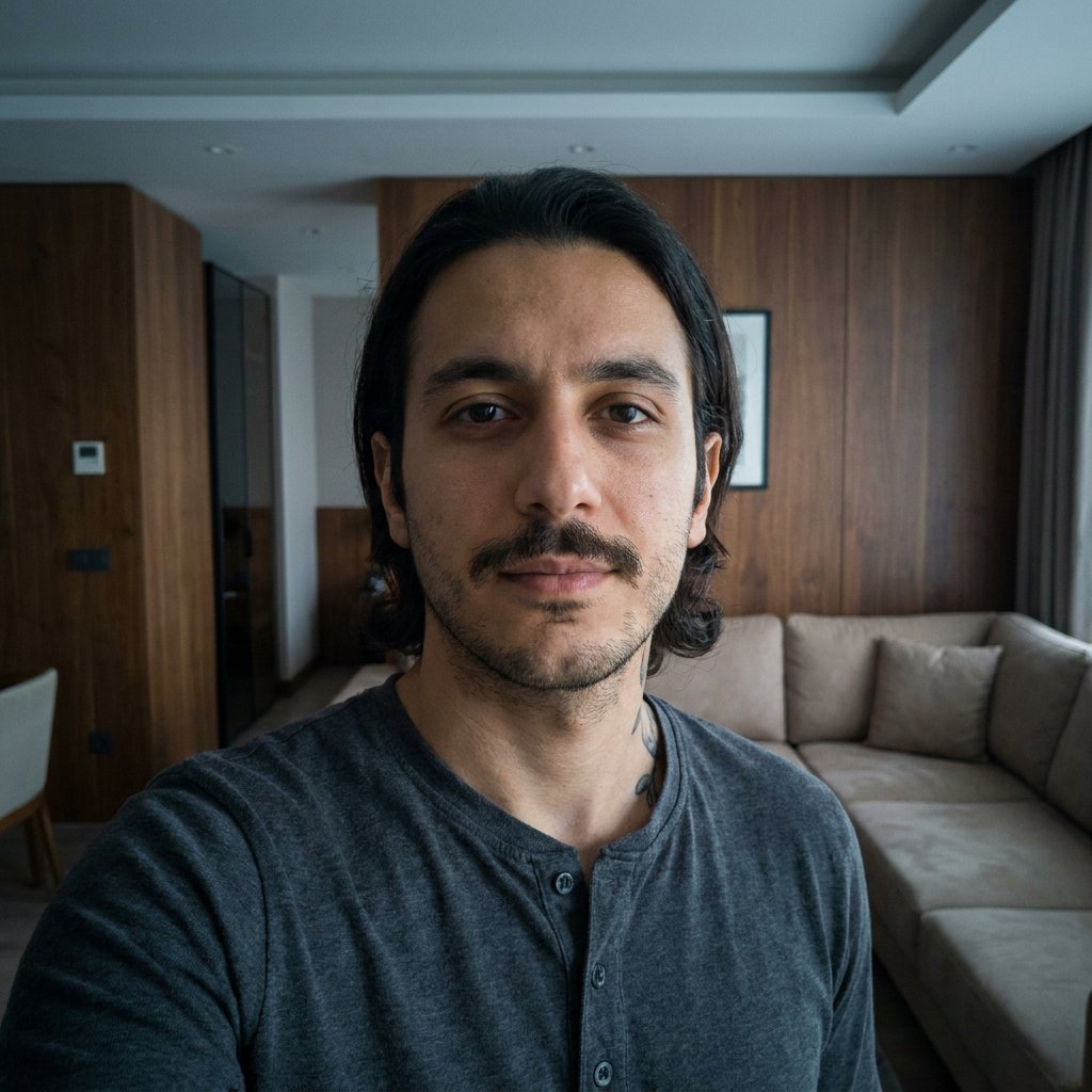 Selfie casual prima del ritratto da portfolio con l’IA (esempio 24)
