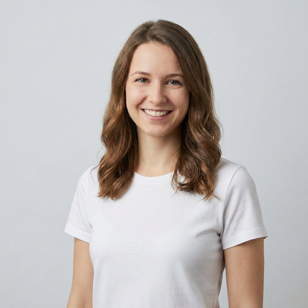 T-shirt semplice – opzione di look per i ritratti da portfolio con l’IA