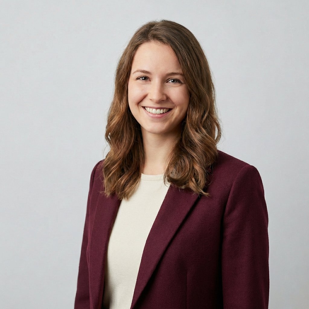 Blazer bordeaux – opzione di look per i ritratti da portfolio con l’IA