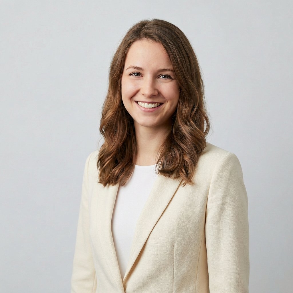 Blazer panna – opzione di look per i ritratti da portfolio con l’IA