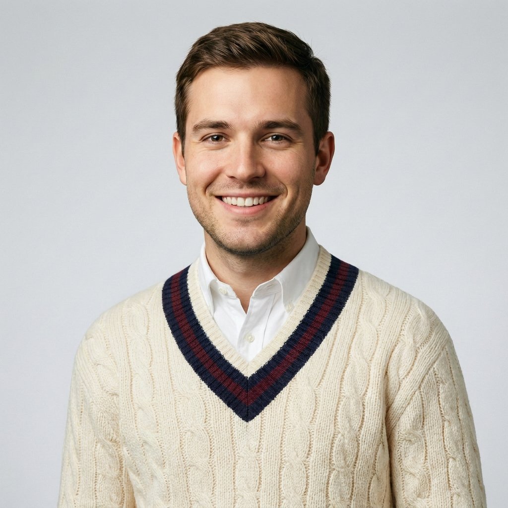 Maglione da tennis – opzione di look per i ritratti da portfolio con l’IA