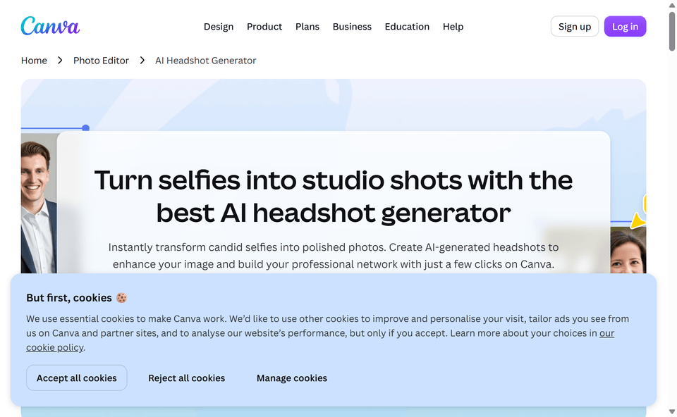 Canva, écran 1 du parcours gratuit