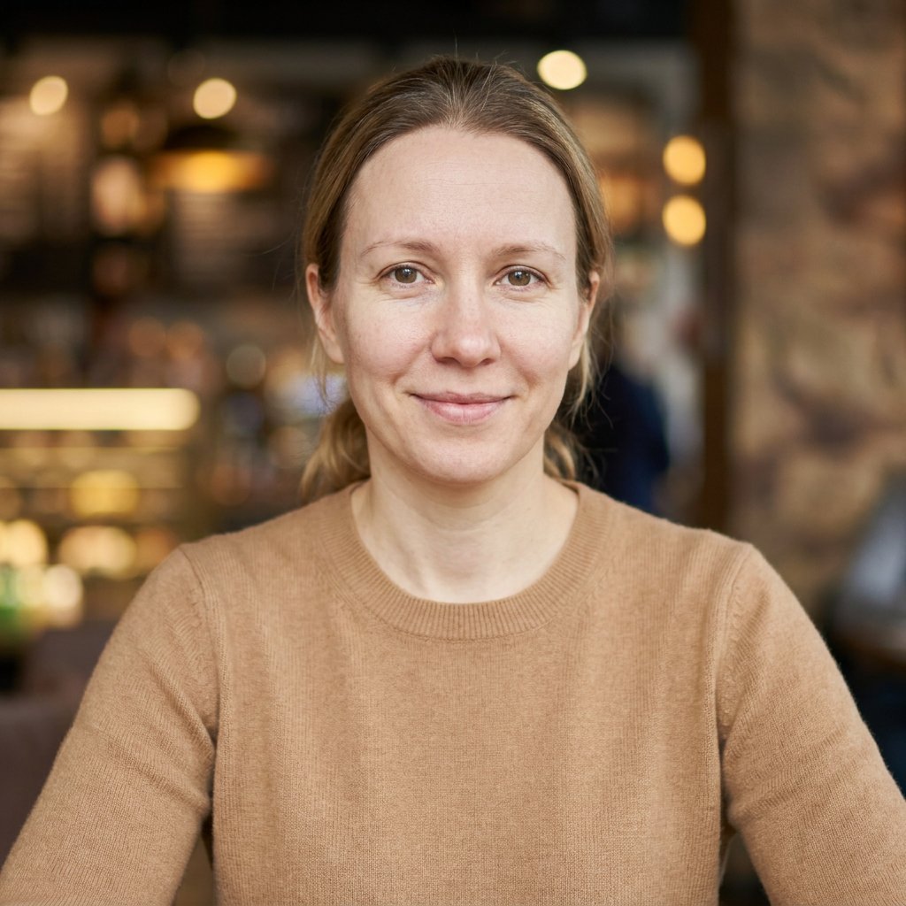 Professional AI headshot result, Café · Cashmere (example 7)