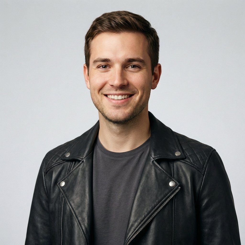 Leather Jacket – outfit option for AI actor headshots